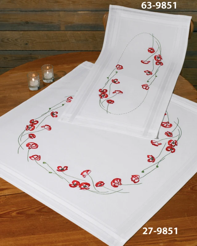 Kit Ricamo Papaveri 40 x 80 cm