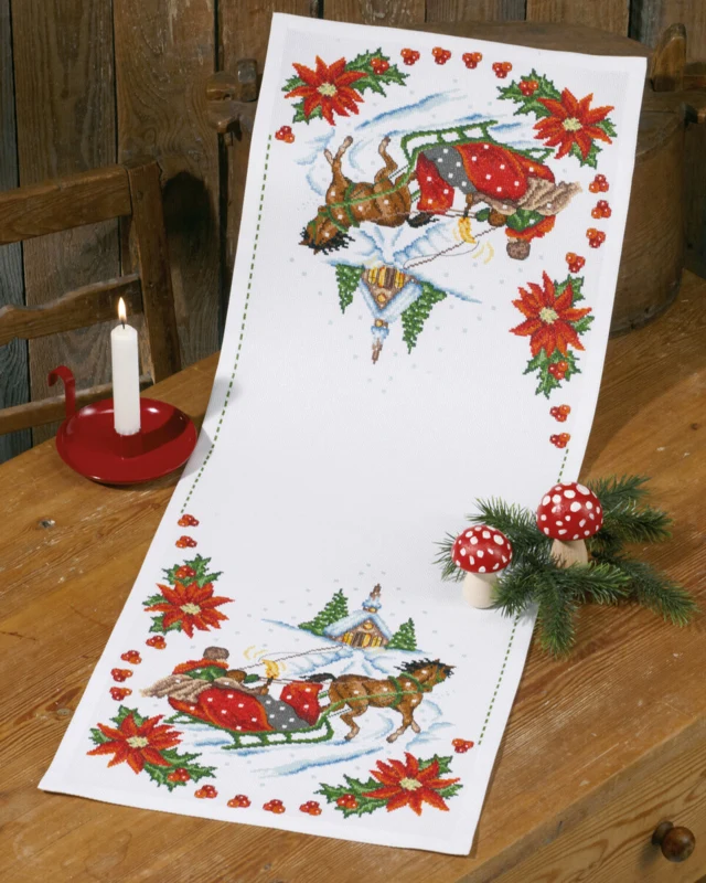 Kit Ricamo Chiesa e Slitta 34 x 89 cm