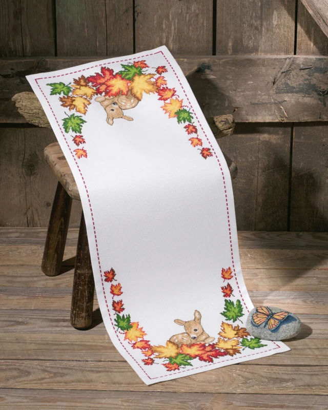 Kit Ricamo Autunno con Cerbiatto 31 x 80 cm