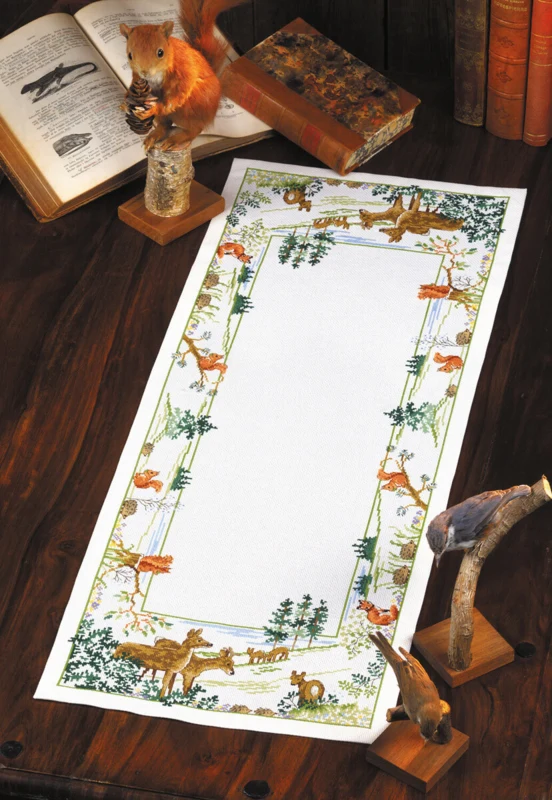 Kit da Ricamo Animali della Foresta 34 x 88 cm