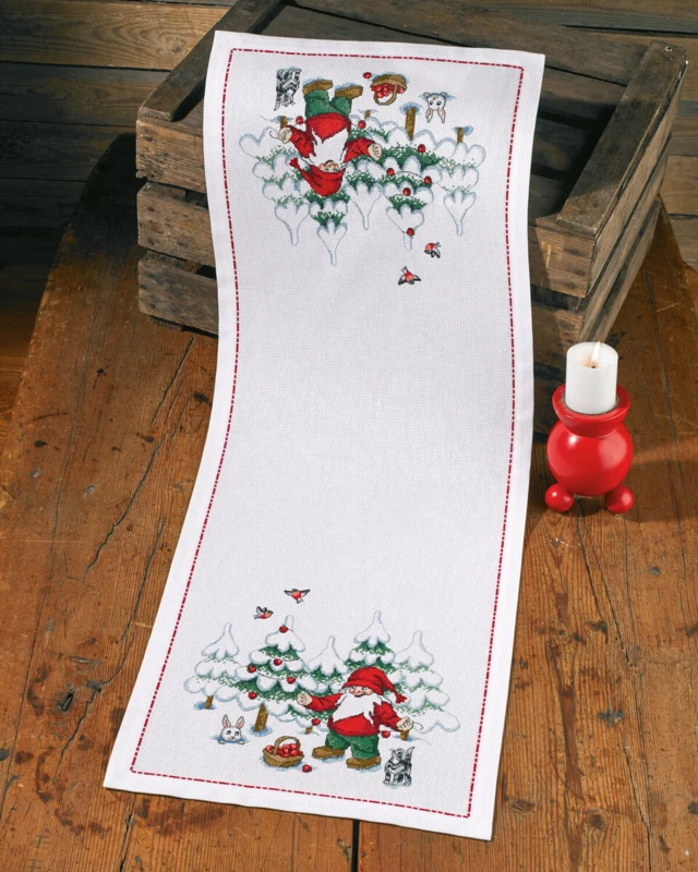 Kit Ricamo Elfo & albero di Natale 34 x 92 cm