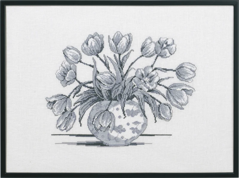 Kit da Ricamo Tulipani Grigi R5632 58 x 42 cm