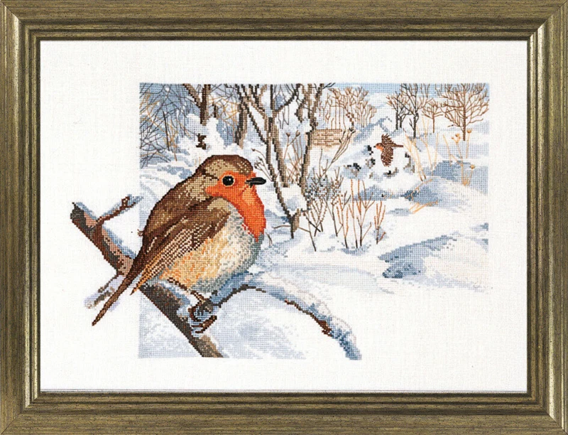 Kit da ricamo Pettirosso 35 x 26 cm R5414