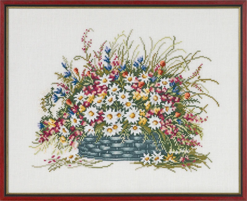 Kit Ricamo Cesto di Tarda Estate 40 x 32 cm