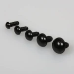 Occhio di sicurezza con anello di bloccaggio, nero (2 pezzi)