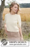 268-24 Sunlit Grid Top by DROPS Design