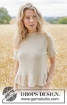 268-20 Vanilla Twirl Blouse by DROPS Design
