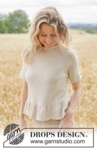 268-20 Vanilla Twirl Blouse by DROPS Design