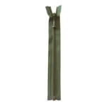 YKK Cerniera Metallica Divisibile 4 mm (25-65 cm) 566 Verde militare, Ottone antico