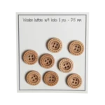 Go Handmade Bottoni in Legno con Impunture (8 pz): 15 mm