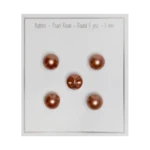 Go Handmade Bottoni con perla: Rotondo, Marrone pastello