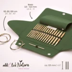Addi Click Nature Set di bastoncini rotondi oliva