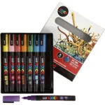 Uni Posca Tusch Fine Glitter, 8 stk