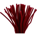 Chenille, 6mm, 30cm, 50stk Gl. rød