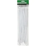 Chenille, 6mm, 30cm, 50stk Hvid
