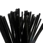 Chenille, 6mm, 30cm, 50stk Sort