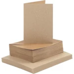 Kort og kuverter, kort 10,5 x 15 cm, kuvert 11,5 x 16,5 cm, 50 sæt Natur