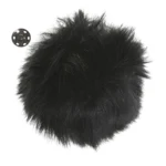 Go Handmade Pompon m. trykknap, 13 cm 17265 Sort