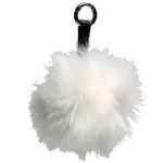 Go Handmade Pompon m. ringlås, 11 cm 22196 Hvid - sort strop