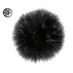 Go Handmade Pompon m. trykknap, 10 cm 17272 Mørkegrå