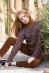 DSA71-03 Zibiah Mønstergenser, storskjerf og lue Terracotta