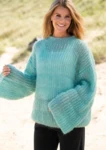 1807 Løs sweater med patentstriber