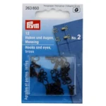 Prym Sorte Metal hægter, 12 Stk. Medium