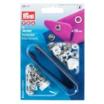 Prym Jersey Pulsanti con Strumenti Bianca, 10 mm