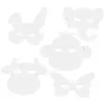 Maschere, animali, Bianco 100 pz