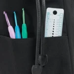 Borsa in filato con tracolla, nera
