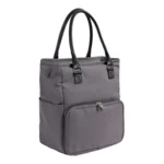 Borsa a tracolla con tasca con cerniera, grigio scuro