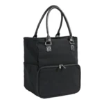 Borsa a tracolla con tasca con cerniera, nera