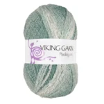 Viking Pleddgarn 736 Bianco/Petrolio