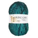 Viking Pleddgarn 729 Turchese/nero