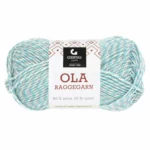 Gjestal Ola Raggegarn 715 Bianco/blu caraibico/blu polvere fresato
