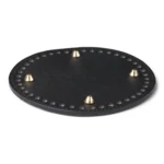 HobbyArts Base Per Cesto In Pelle Rotonda, Pelle Sintetica, Nera, 1 pz (15 cm)