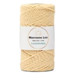 LindeHobby Macrame Lux, Corda per Macramè, 2 mm 08 Giallo chiaro