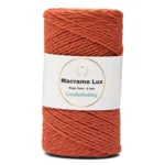 LindeHobby Macrame Lux, Corda per Macramè, 2 mm 09 Arancione bruciato