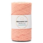 LindeHobby Macrame Lux, Corda per Macramè, 2 mm 11 Rosa chiaro