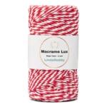 LindeHobby Macrame Lux, Corda per Macramè, 2 mm 12 Rosso e bianco