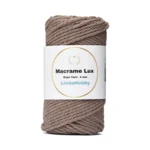 LindeHobby Macrame Lux, Corda per Macramè, 4 mm Beige scuro