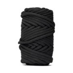LindeHobby Macrame Lux, Corda per Macramè Intrecciata, 6 mm Nero