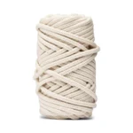 LindeHobby Macrame Lux, Corda per Macramè Intrecciata, 6 mm Bianco naturale