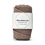 LindeHobby Macrame Lux, Corda per Macramè Intrecciata, 6 mm Beige scuro