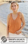 240-19 Tangerine Twist Top by DROPS Design