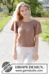 248-20 Brown Butterflies Top by DROPS Design