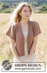 248-19 Brown Butterflies Cardigan by DROPS Design