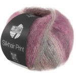 Lana Grossa Silkhair Print 436 Talpa/verde menta/beige chiaro/ciclamino/borgogna