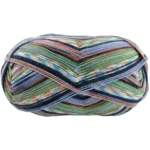 Lana Grossa Meilenweit 100 Arte 6811 Verde bosco/Ecru/Turchese/Ruggine/Verde/Grigio topo/Blu azzurro