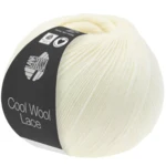 Lana Grossa Cool Wool Lace 14 Bianco grezzo